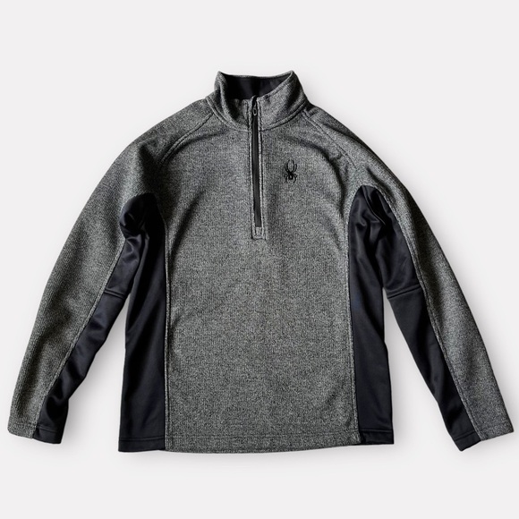 Spyder Quarter-Zip Pullover Sweater L | Waffle Knit Fleece-Lined Techwear Core - Picture 4 of 13
